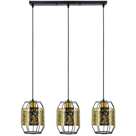 Lampa wisząca metalowa czarno-złota 3-punktowa 9317/3 z serii CENTO - Lampy Elem